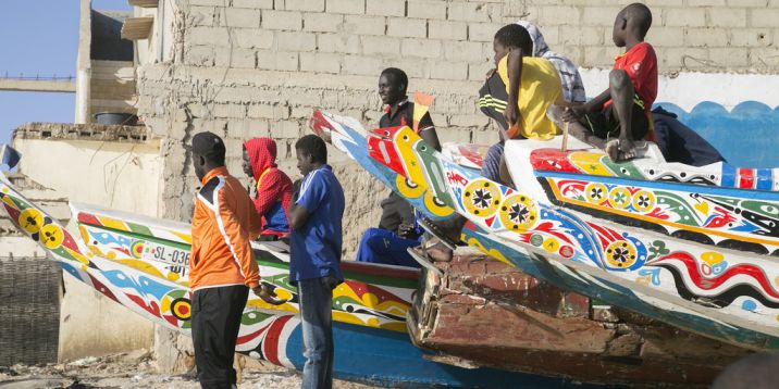 Senegal boats colours people