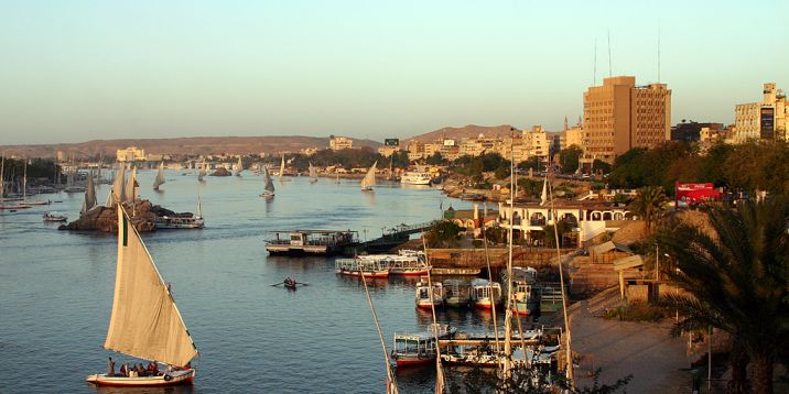 Egypt - City of Aswan and the Nile river